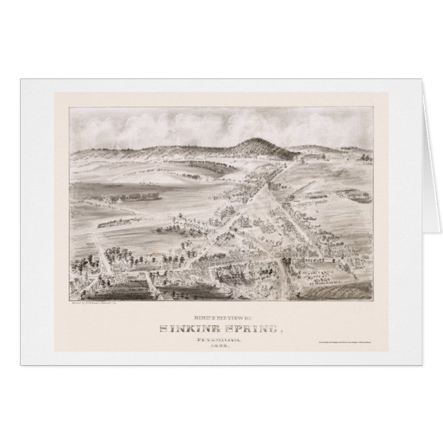 沈降の春、PAのパノラマ式の地図- 1898年 (正面横)