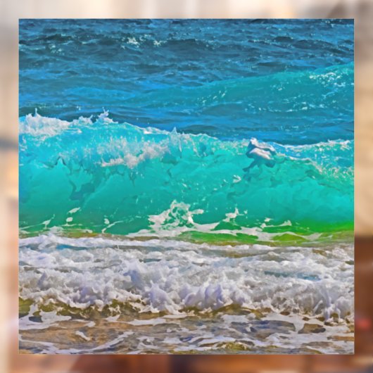 沈静ターコイズビーチウェーブズアート ウィンドウサイン (シート2)