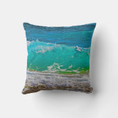 沈静ターコイズビーチウェーブズアート クッション (裏面)