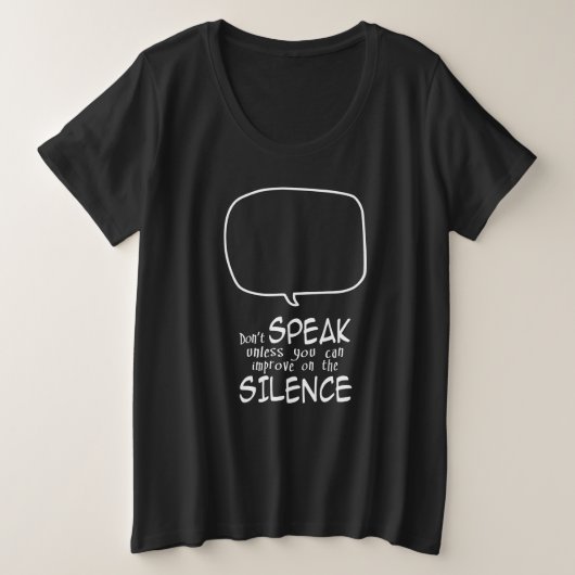 沈黙こそ黄金 プラスサイズTシャツ (デザイン正面)