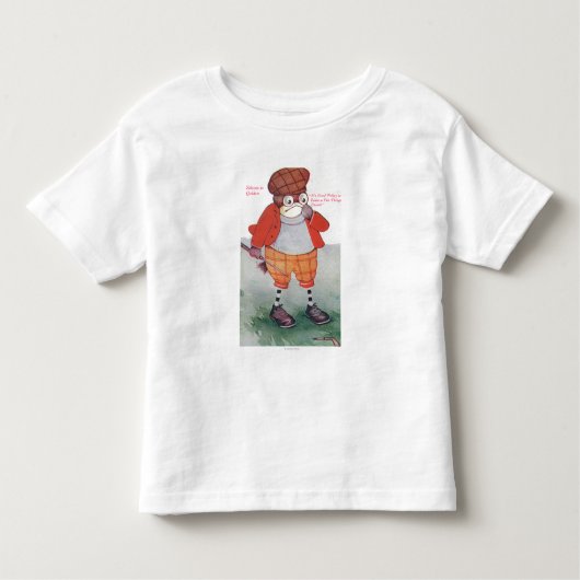 沈黙に注意しているゴルフをするフクロウは金です トドラーTシャツ (正面)