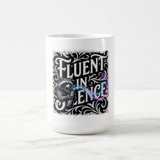 沈黙に流暢 Long Sleeve コーヒーマグカップ (中央)