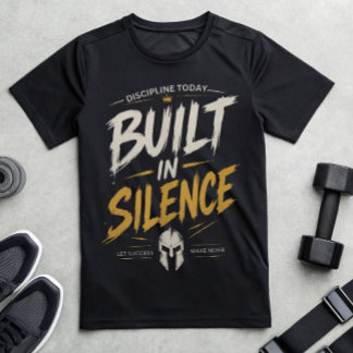 沈黙の中で築く規律 ジム モチベーション Tシャツ