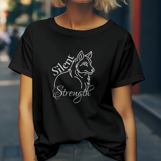 沈黙の力を持つオオカミ Tシャツ
