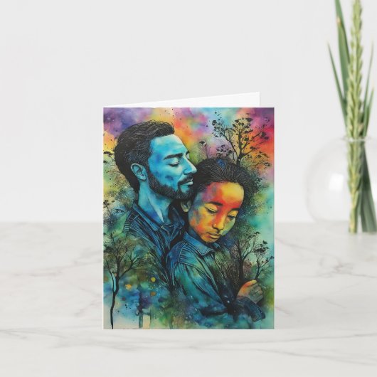 「沈黙の強さ」- 魂を揺さぶる父の日 カード (正面)