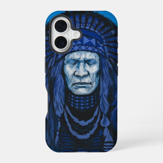 沈黙の戦士のチーフ iPhone 16ケース (裏面)