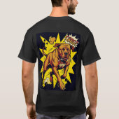 沈黙の横綱:土佐犬ポップアート Tシャツ (裏面)
