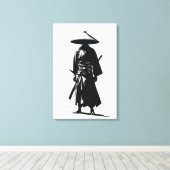 沈黙の浪人 - 白黒の壁画 キャンバスプリント (インサイチュ (ウッドフロア))