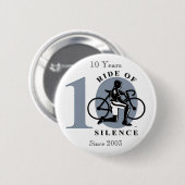 沈黙の第10年次記念ボタンの乗車 缶バッジ (正面&裏面)