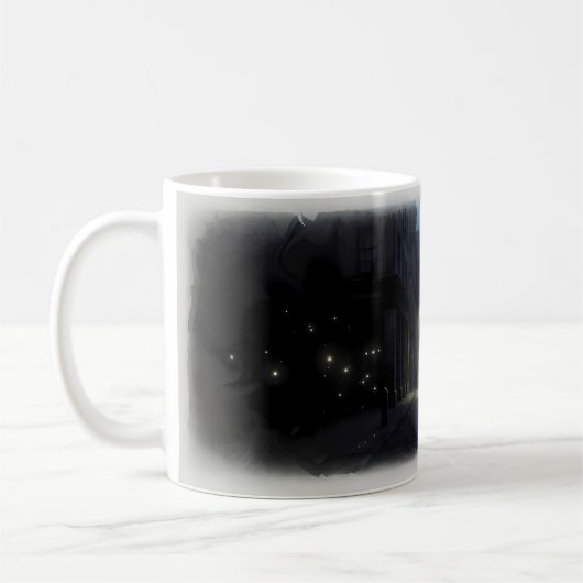 沈黙の音 — ダークシティナイトマグ コーヒーマグカップ (左)
