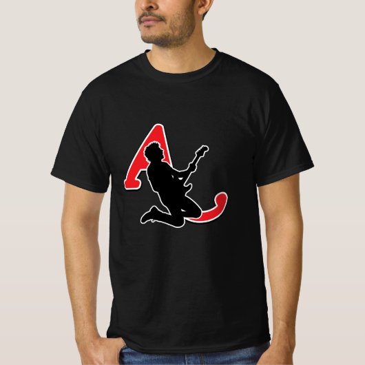 沈黙の響き:ミニマリスト・ロックのシルエット Tシャツ (正面)