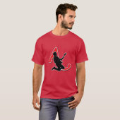 沈黙の響き:ミニマリスト・ロック・シルエット Tシャツ (正面フル)