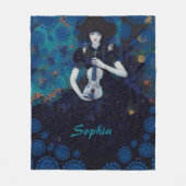 沈黙の響き:癒しのヴァイオリンの歌 フリースブランケット (正面)