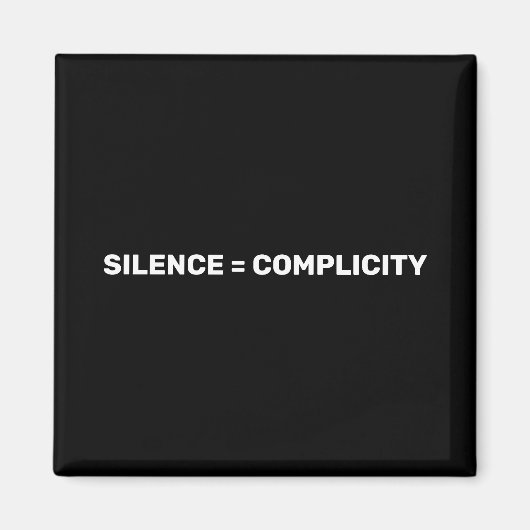 沈黙は共犯に等ストップし、背中白等のMag マグネット (正面)