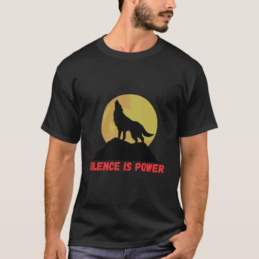 沈黙は力なりTシャツ Tシャツ (正面)