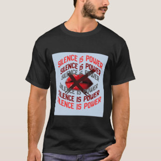 沈黙は力 大胆なタイポグラフィーアート Tシャツ