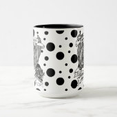 沈黙は吸い手のためだ。ギニアアート(水玉模様) マグカップ (中央)