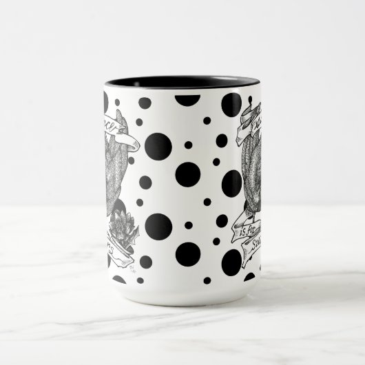 沈黙は吸い手のためだ。ギニアアート(水玉模様) マグカップ (中央)