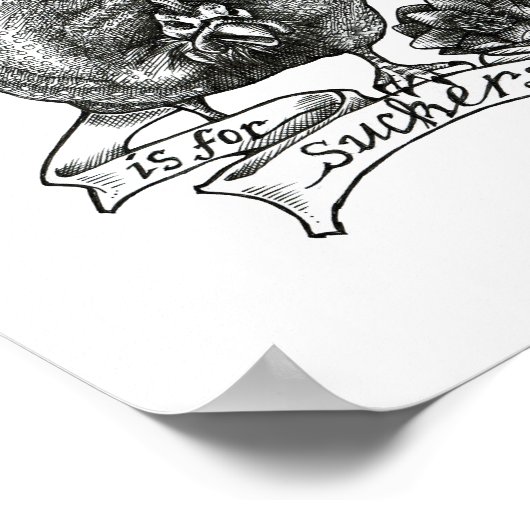 沈黙は吸盤のための：ギニタトゥーアート ポスター (角)