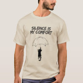 沈黙は私の慰め – 編集可能な名言 猫Tシャツ Tシャツ (正面)