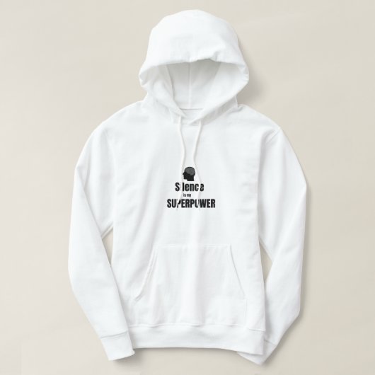 沈黙は私の超能力 Tシャツ パーカ (デザイン正面)