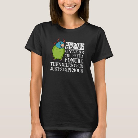 沈黙は黄金のオウムI青の冠をかぶった呉 Tシャツ (正面)