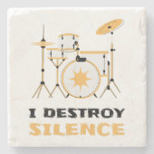 沈黙を壊す面白ドラマー ストーンコースター (正面)