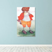 沈黙を守るフクロウが金色 キャンバスプリント (インサイチュ (ウッドフロア))