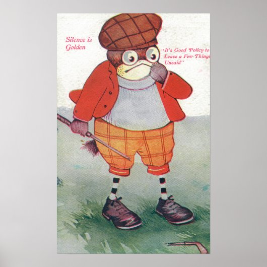 沈黙を守るフクロウが金色 ポスター (正面)