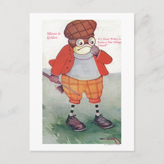 沈黙を守るフクロウが金色 ポストカード (正面)