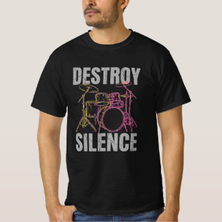 沈黙を打ち破れ ドラマー ロックバンド ミュージック Tシャツ