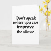 沈黙を改善できなかったら話さないで下さい カード (黄色い花)