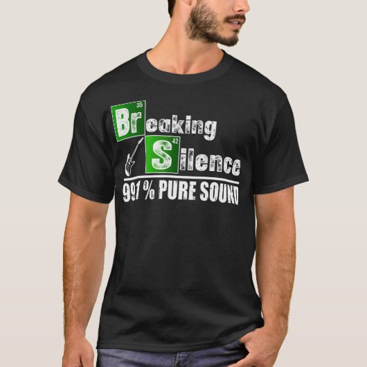 沈黙を破るエレクトリックギター Tシャツ (正面)