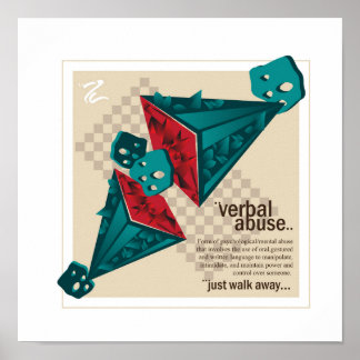 「沈黙を破る：言葉による虐待を認識する」プリント ポスター