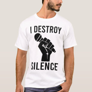 沈黙を破壊する面白い音楽 Tシャツ