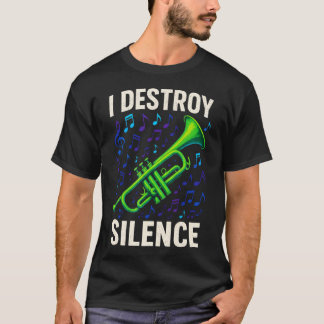 沈黙を破壊する - サックス奏者の音楽 Tシャツ