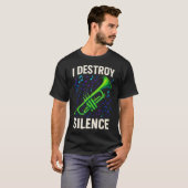 沈黙を破壊する - サックス奏者の音楽 Tシャツ (正面フル)