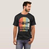 沈黙を破壊する 面白いトランペット奏者 マーチング Tシャツ (正面フル)