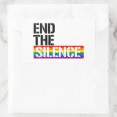 沈黙を終わらせる 長方形シール (バッグ)