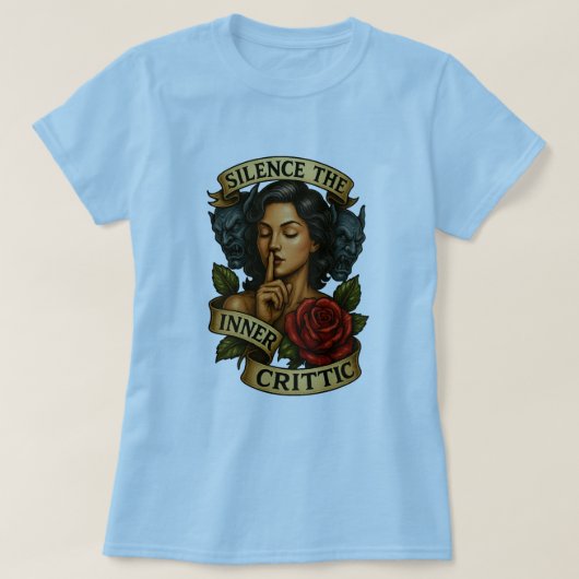 沈黙ザ内評論家タトゥースタイルTee Tシャツ (デザイン正面)