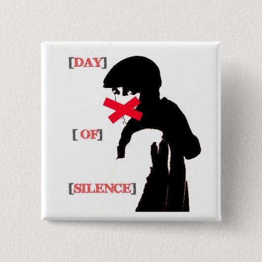 沈黙ボタンの日 缶バッジ (正面)