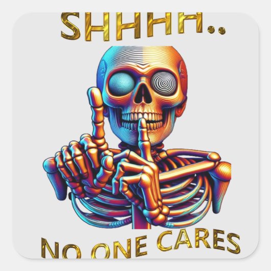 沈黙話容量のスケルトンカラフル姿 スクエアシール (正面)