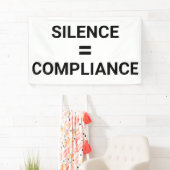 沈黙=コンプライアンスはっきりした抗議3月 横断幕 (インサイチュ)