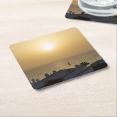 沈黙 スクエアペーパーコースター (アングル)