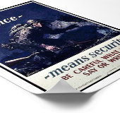 沈黙Menansセキュリティあなたが言うか、または注意する ポスター (角)