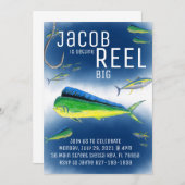 沖での魚の誕生日の招待 招待状 (正面/裏面)