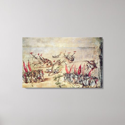 沖で艦隊を沈めるコルテス キャンバスプリント (正面)