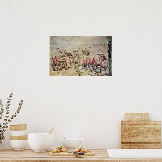 沖で艦隊を沈めるコルテス ポスター (キッチン)