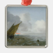 沖合いに微風、17世紀で出荷します メタルオーナメント (正面)
