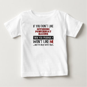 沖合いのパワーボートの競争のカッコいいを好まなければ ベビーTシャツ